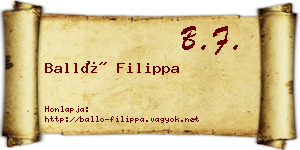 Balló Filippa névjegykártya